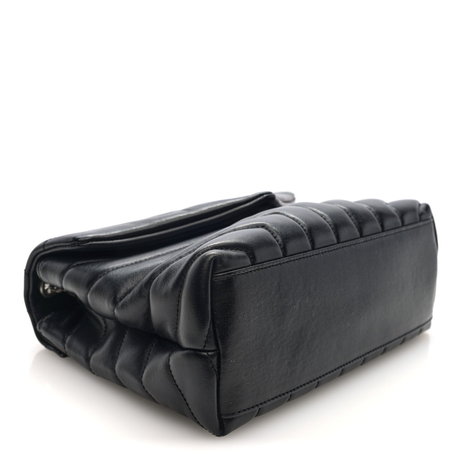 Saint Laurent Calfskin Y Quilted Monogram Small Loulou Chain Satchel Black 4 of 9
