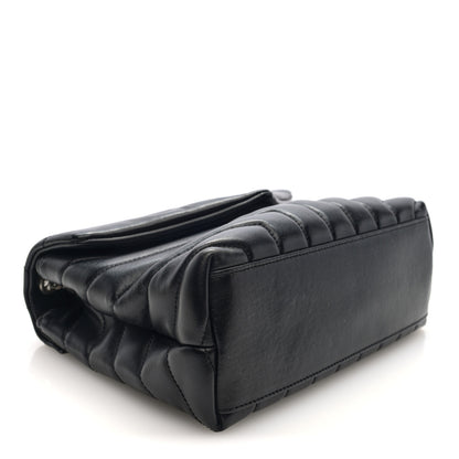 Saint Laurent Calfskin Y Quilted Monogram Small Loulou Chain Satchel Black 4 of 9