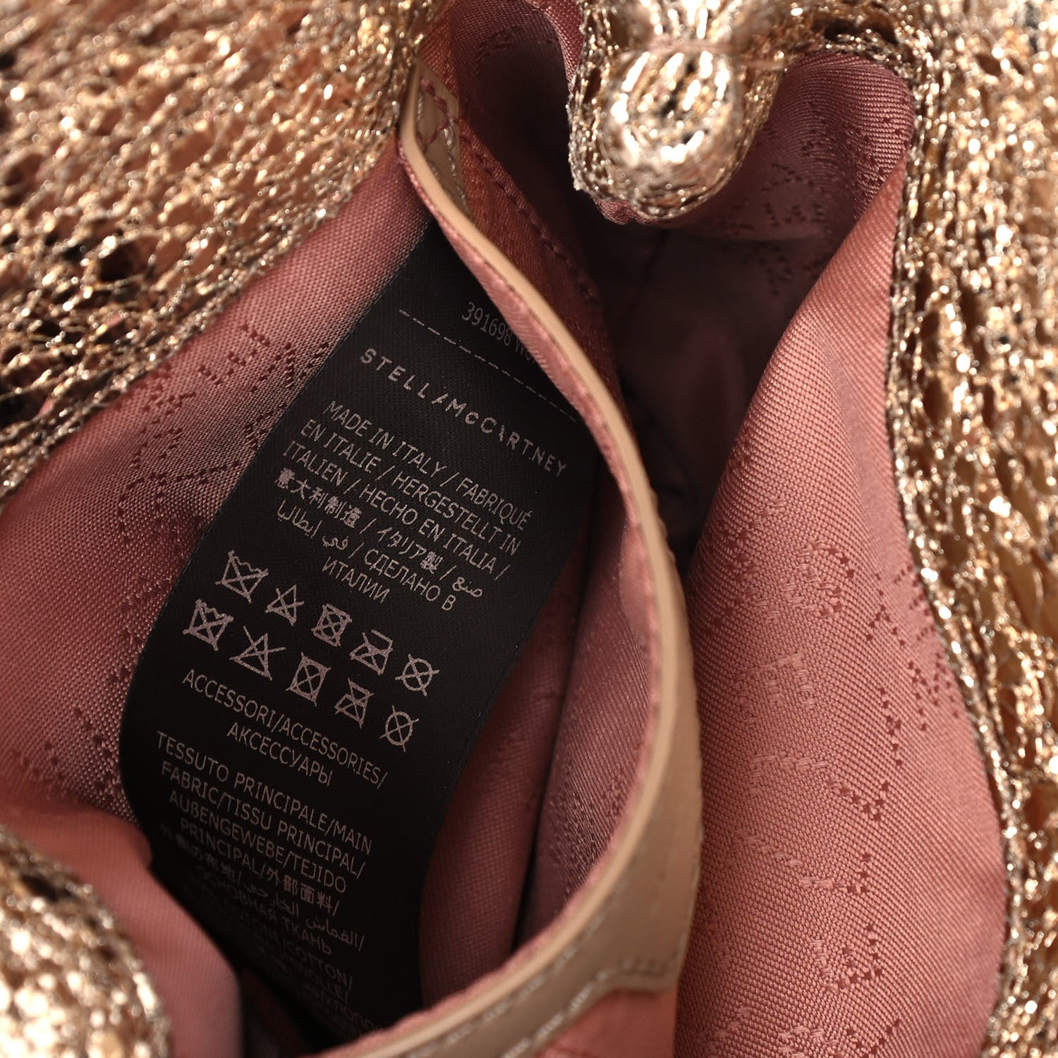 Stella McCartney Metallic Crackle Tiny Falabella Tote Gold 8 of 11