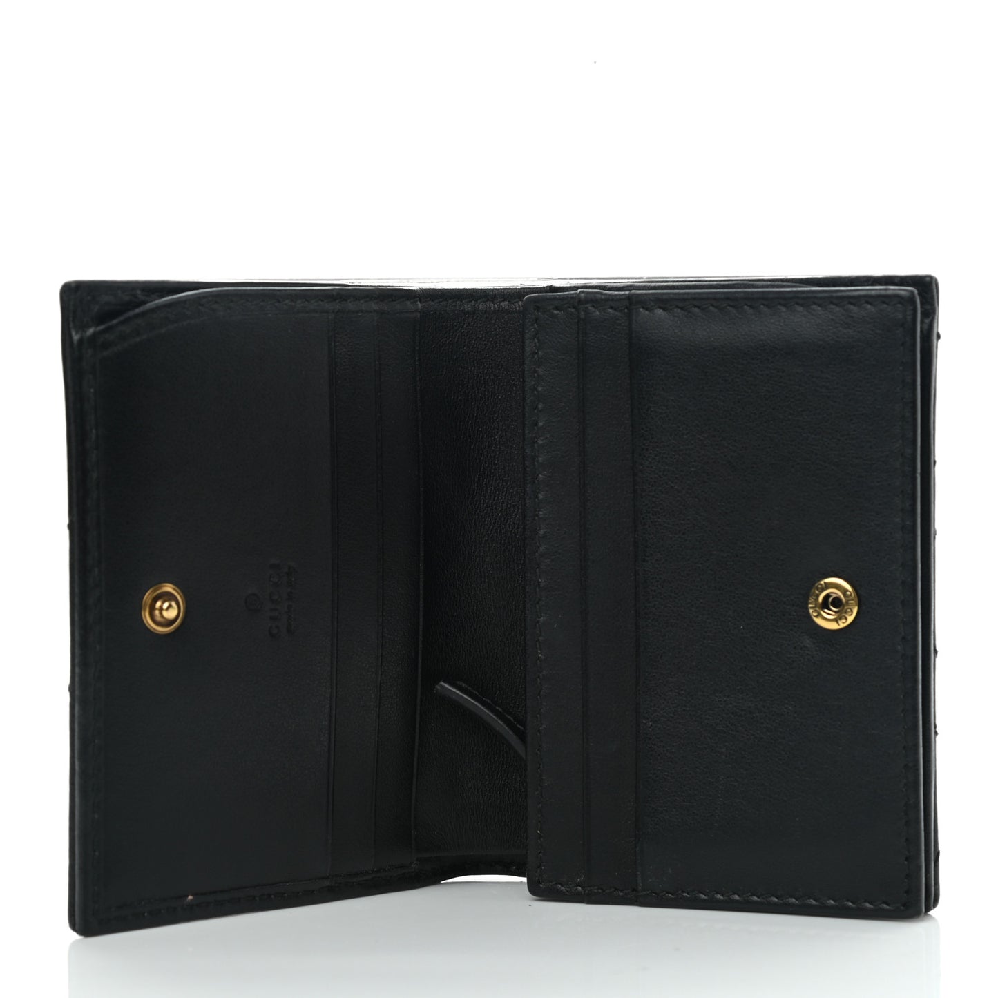 Calfskin Matelasse GG Marmont Card Case Wallet Black