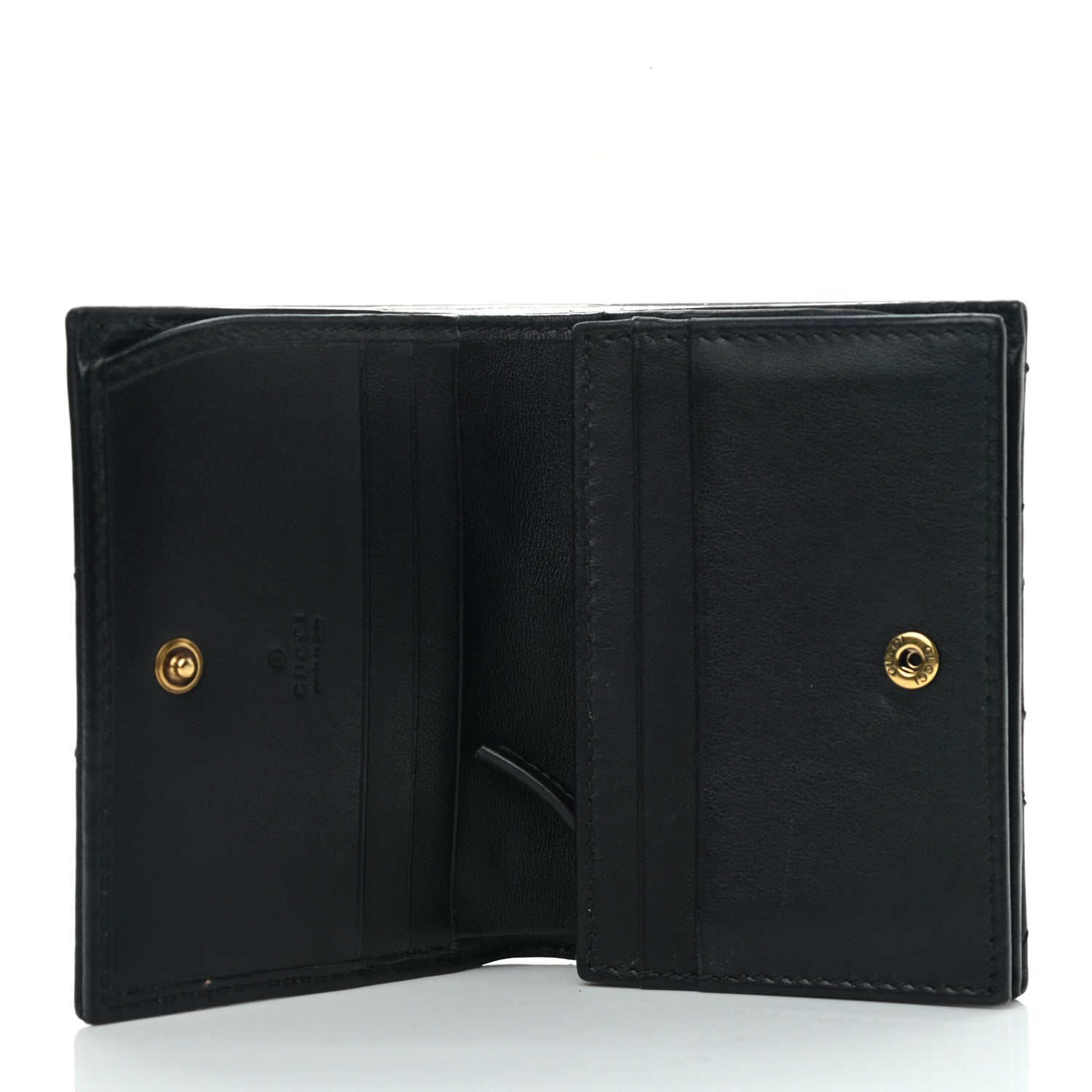 Gucci Calfskin Matelasse GG Marmont Card Case Wallet Black 4 of 9