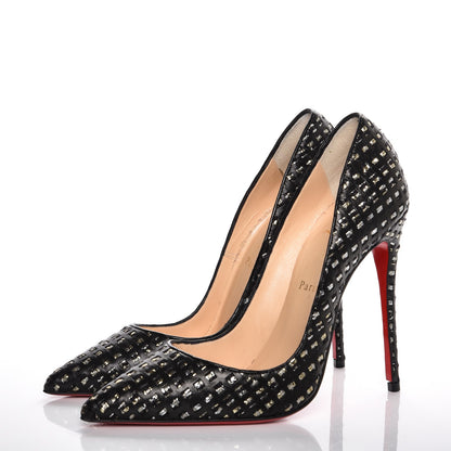 Christian Louboutin Optic Mosaico Nappa So Kate 120 Pumps 38 Black 3 of 7