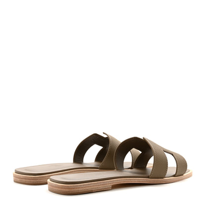 Hermes Epsom Oran Sandals 37 Etoupe 4 of 9