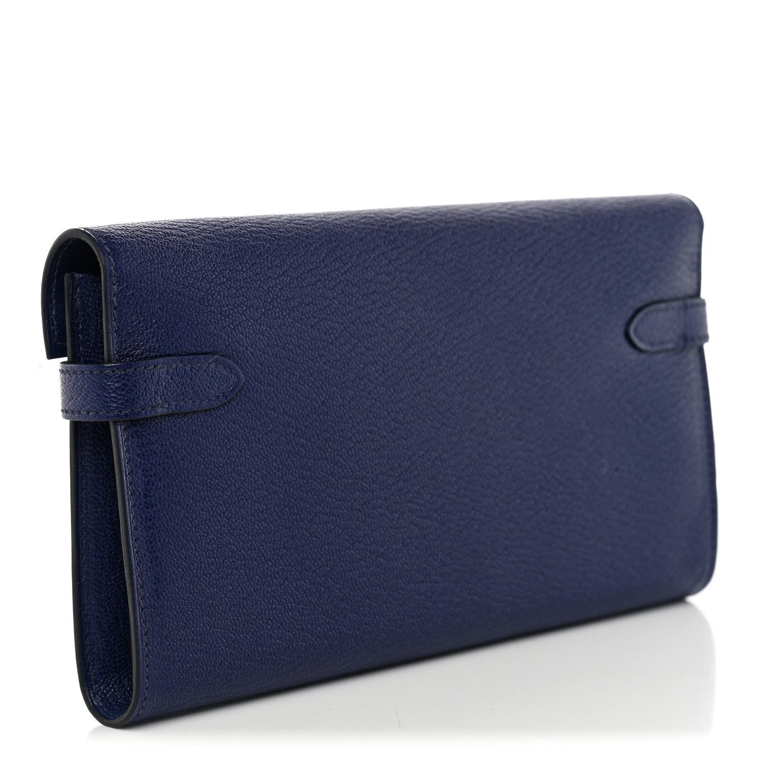 Hermes Chevre Mysore Kelly Longue Wallet Bleu Ecre 3 of 8