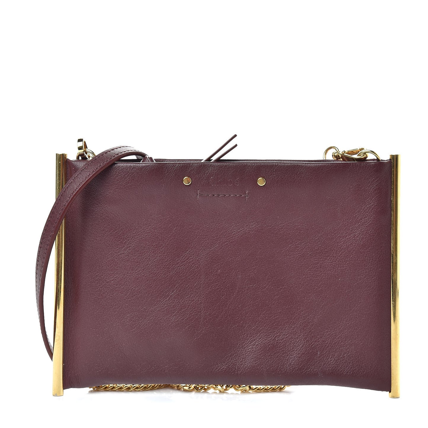 Calfskin Mini Roy Chain Pouch Bordeaux