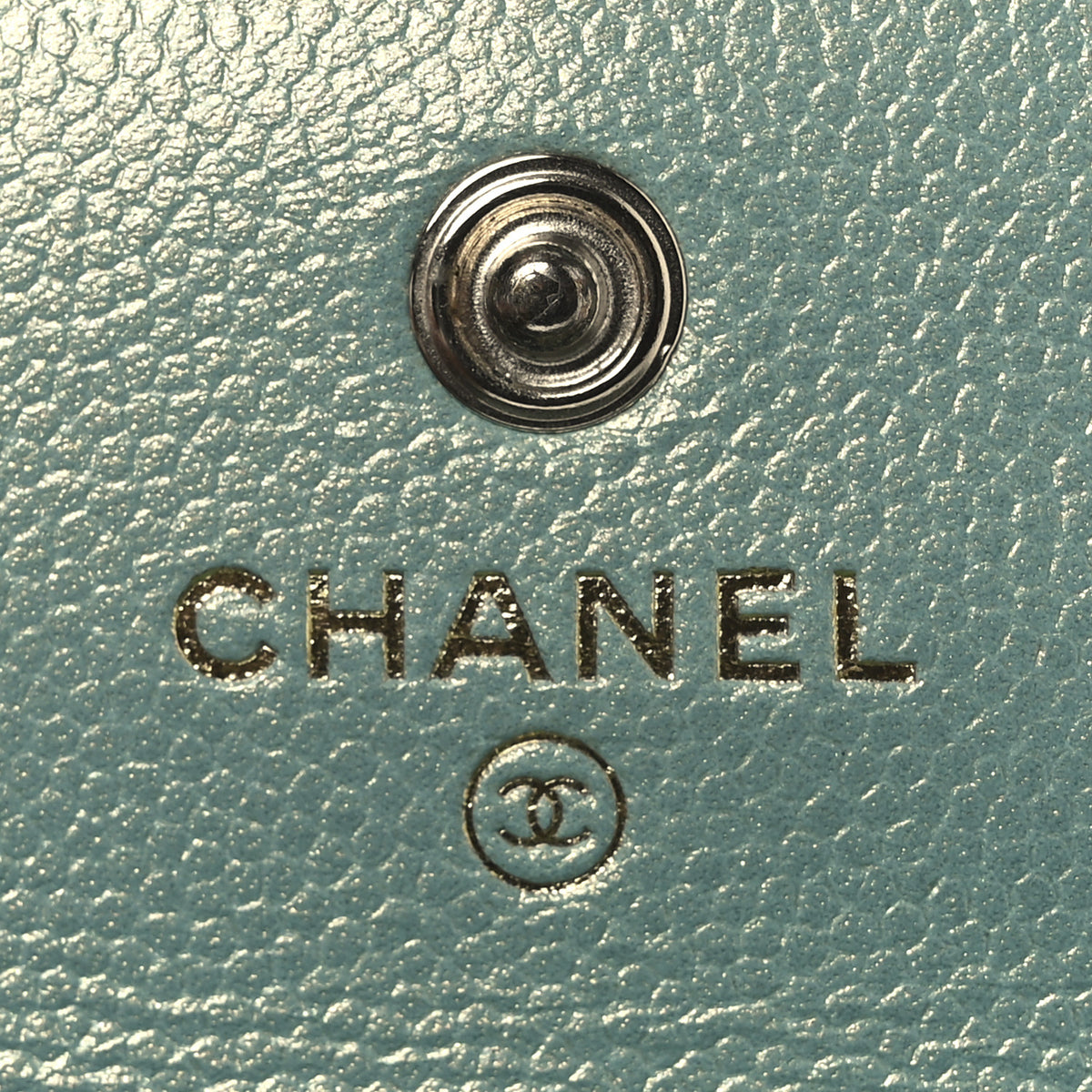 Chanel Iridescent Caviar Quilted Pearl On Top Coin Purse With Chain Light Green 6 of 12