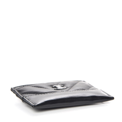 Chanel Aged Calfskin Chevron Quilted Gabrielle Card Holder So Black 4 of 9