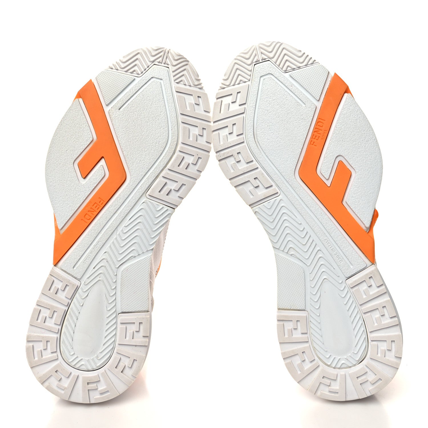 Fendi Nylon Suede Transparent Fendi Flow Low Top Sneakers 36 White Orange 6 of 12
