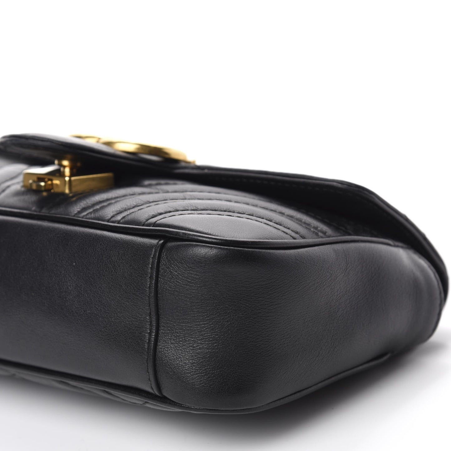 Calfskin Matelasse Mini GG Marmont Shoulder Bag Black
