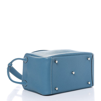 Hermes Taurillon Clemence Lindy 30 Blue Jean 4 of 12