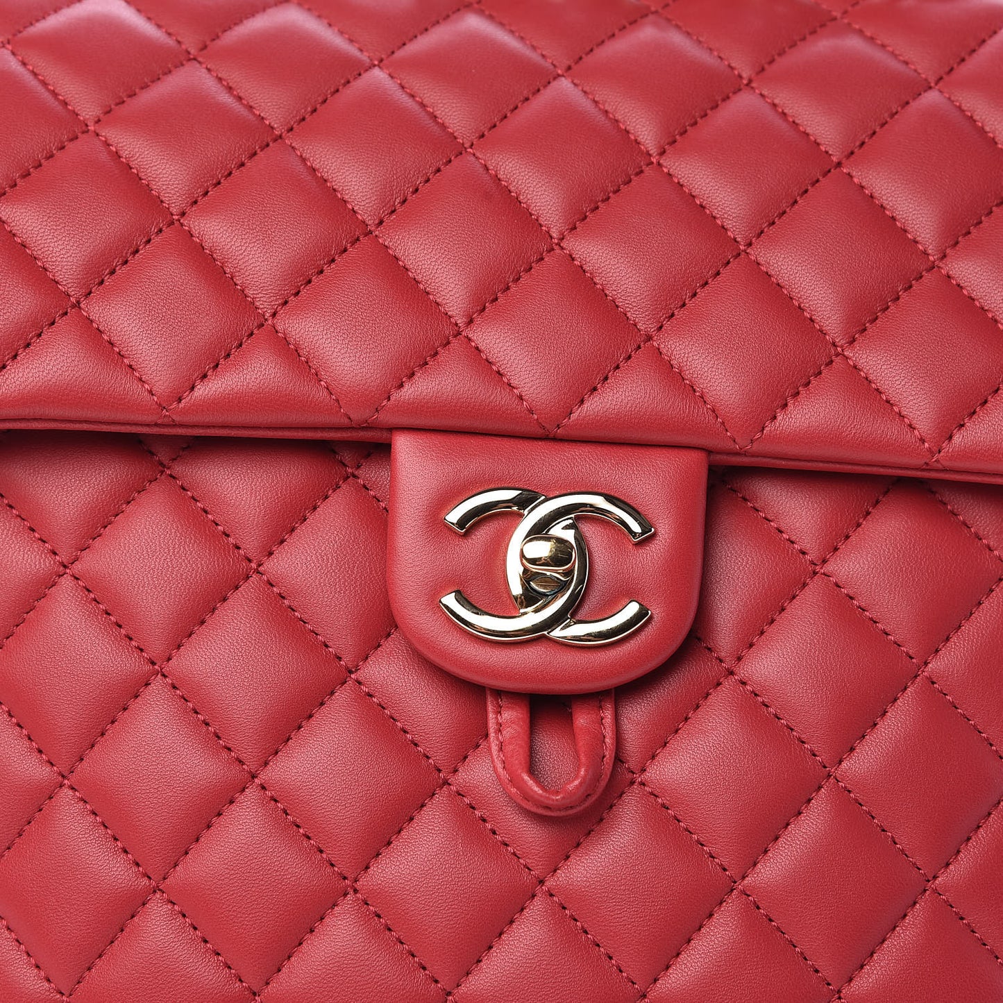Lambskin Quilted Large Urban Spirit Backpack Red