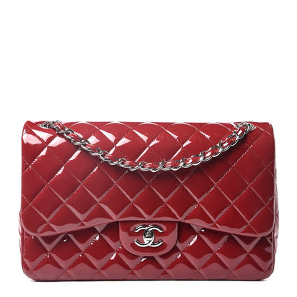 Chanel Patent Quilted Jumbo Double Flap Red 1 of 12