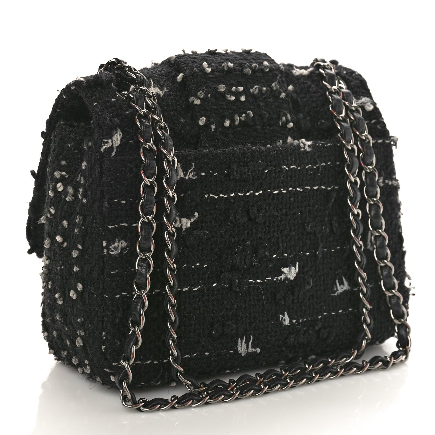 Tweed Elementary Chic Flap Black White