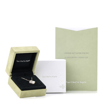 Van Cleef & Arpels 18K Yellow Gold Mother of Pearl Vintage Alhambra Pendant Necklace 7 of 7
