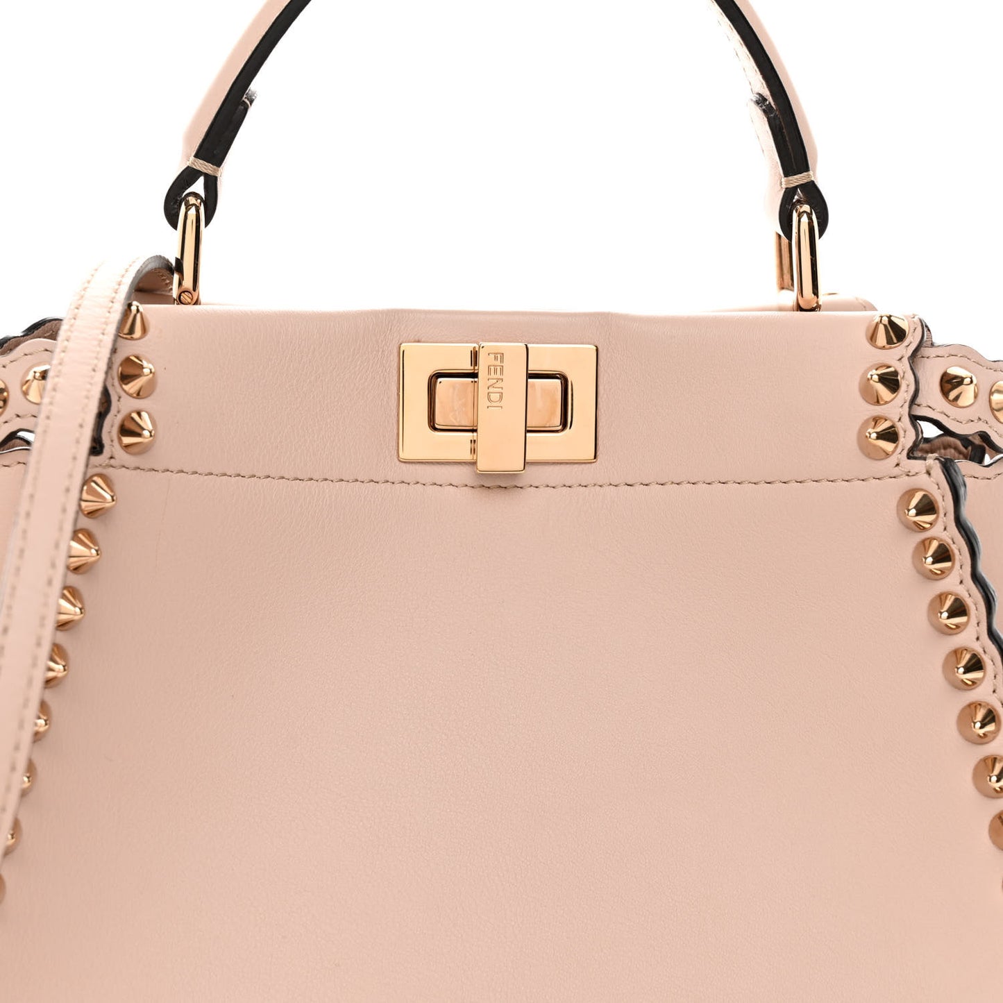 Vitello Seta Shiny Nappa Scalloped Studded Mini Peekaboo Iconic Satchel Soap