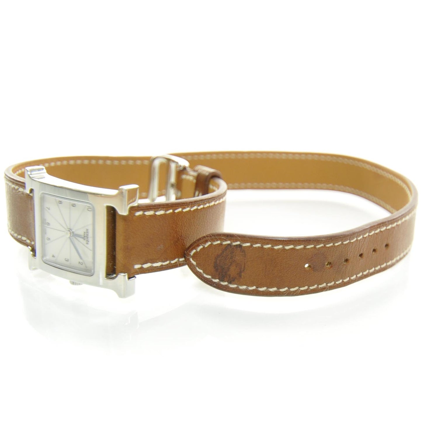 Stainless Steel Barenia 21mm Heure H Hour Quartz Watch Fauve
