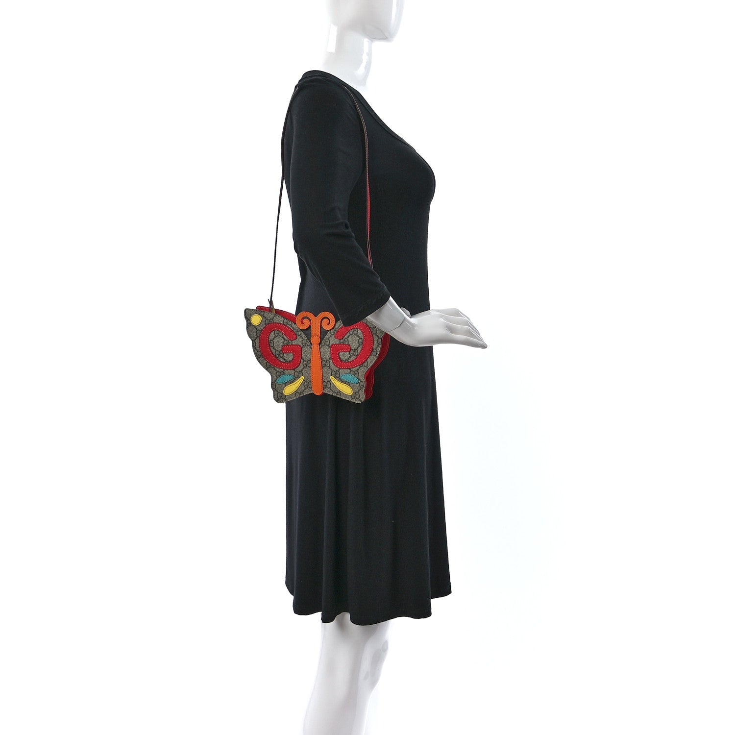 Gucci GG Supreme Monogram Childrens Butterfly Bag Red 2 of 10