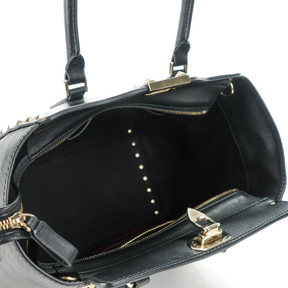 Valentino Garavani Vitello Small Rockstud Double Handle Tote Black 5 of 7