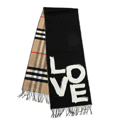 Burberry Cashmere Love Scarf Archive Beige Black 2 of 4