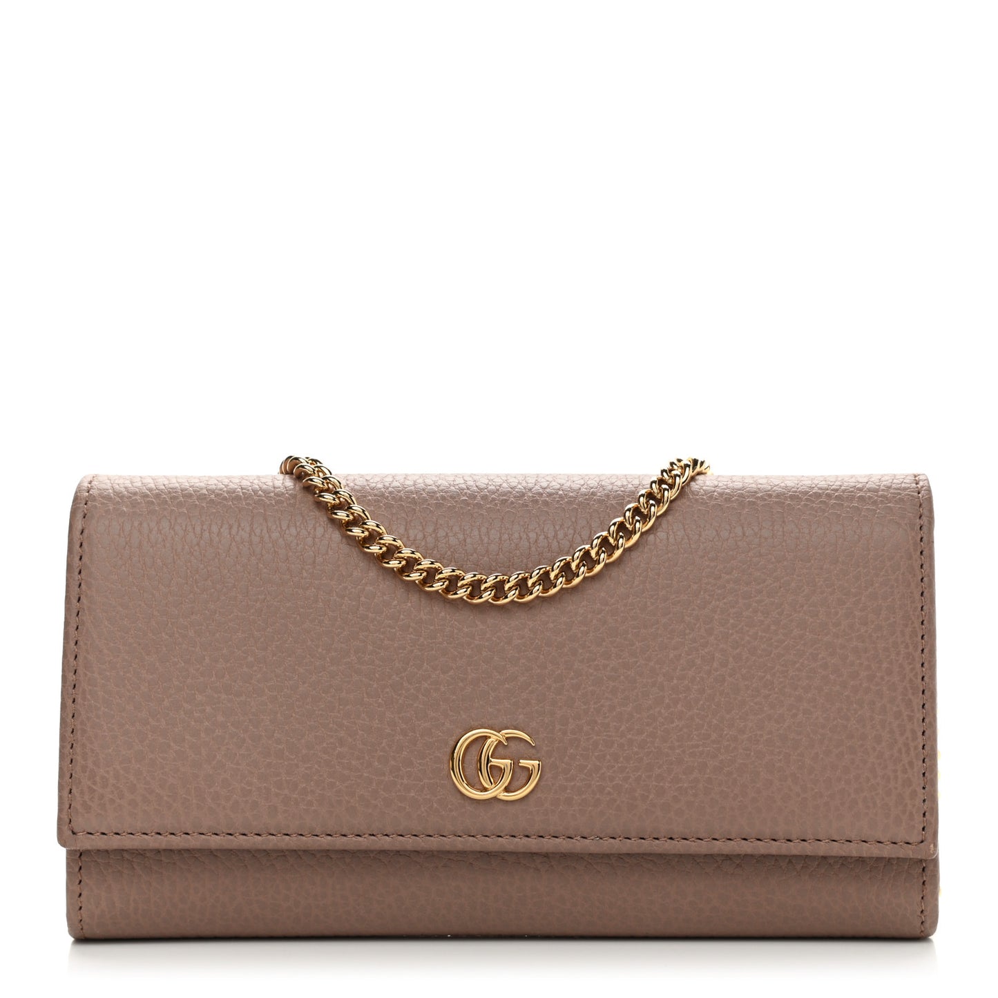Dollar Calfskin Petite GG Marmont Wallet Chain Bag Porcelain Rose