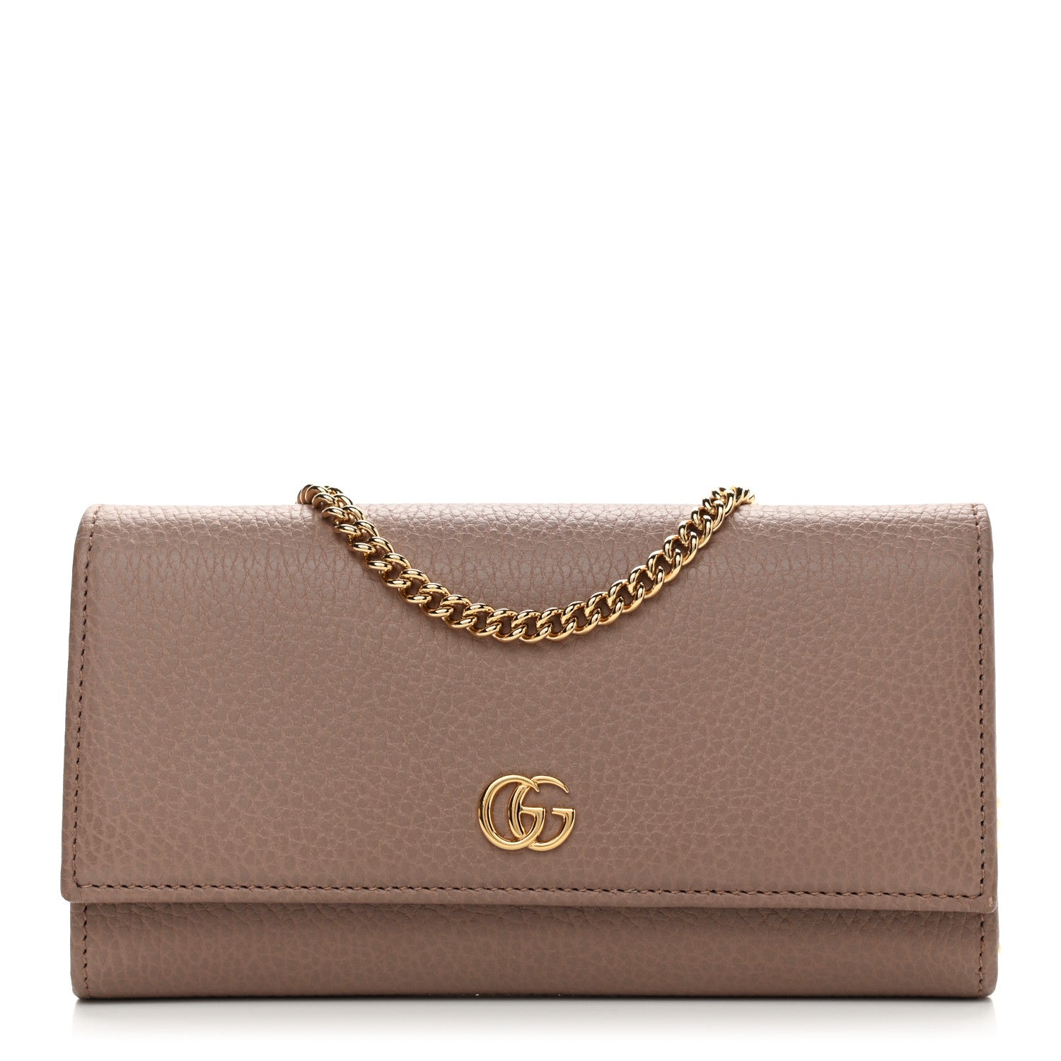 Gucci Dollar Calfskin Petite GG Marmont Wallet Chain Bag Porcelain Rose 1 of 12