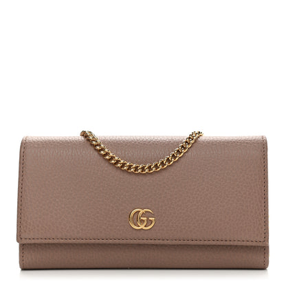 Gucci Dollar Calfskin Petite GG Marmont Wallet Chain Bag Porcelain Rose 1 of 12