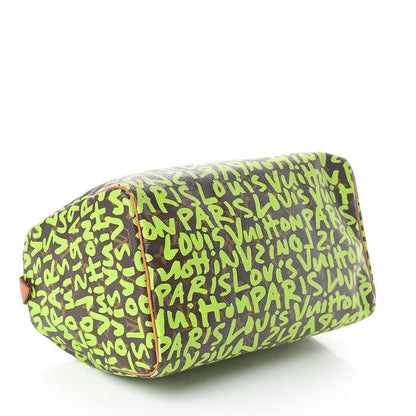 Louis Vuitton Monogram Graffiti Speedy 30 Green 4 of 12