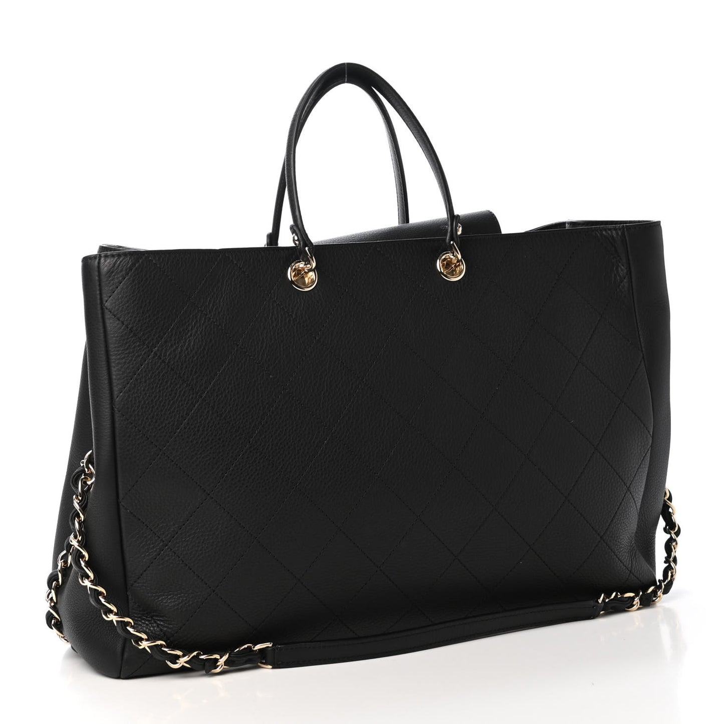 Bullskin Stitched Large Shopping Bag Black
