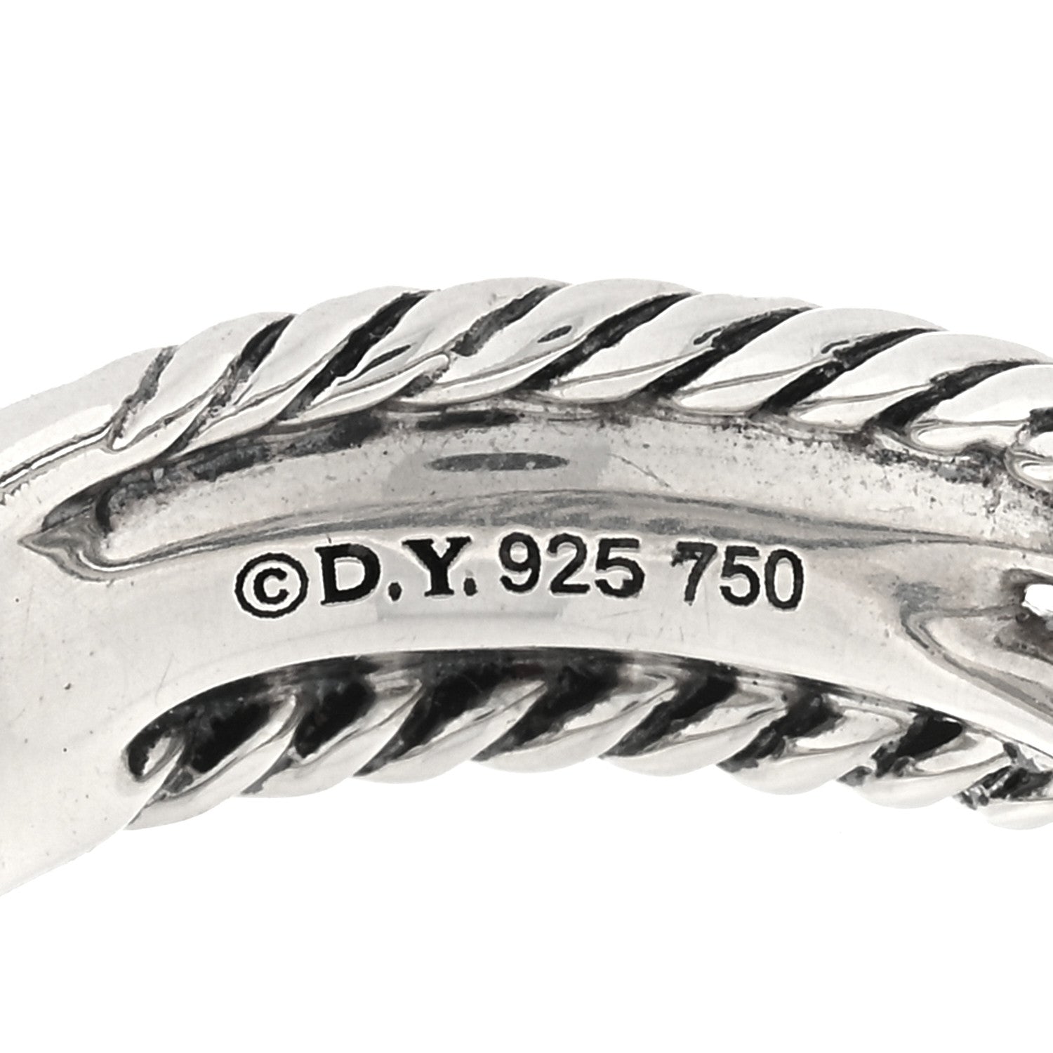 David Yurman Sterling Silver 18K Yellow Gold 6mm X Crossover Ring 50 5.5 4 of 4