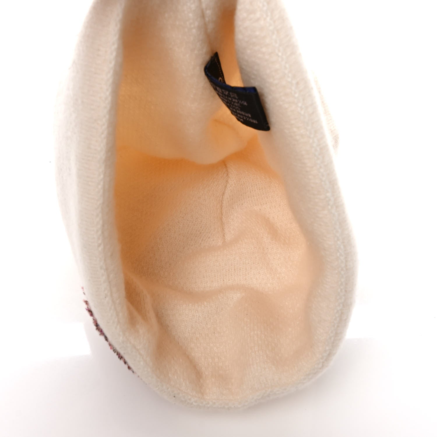 Chanel Cashmere CC Beanie Hat White Pink 4 of 6