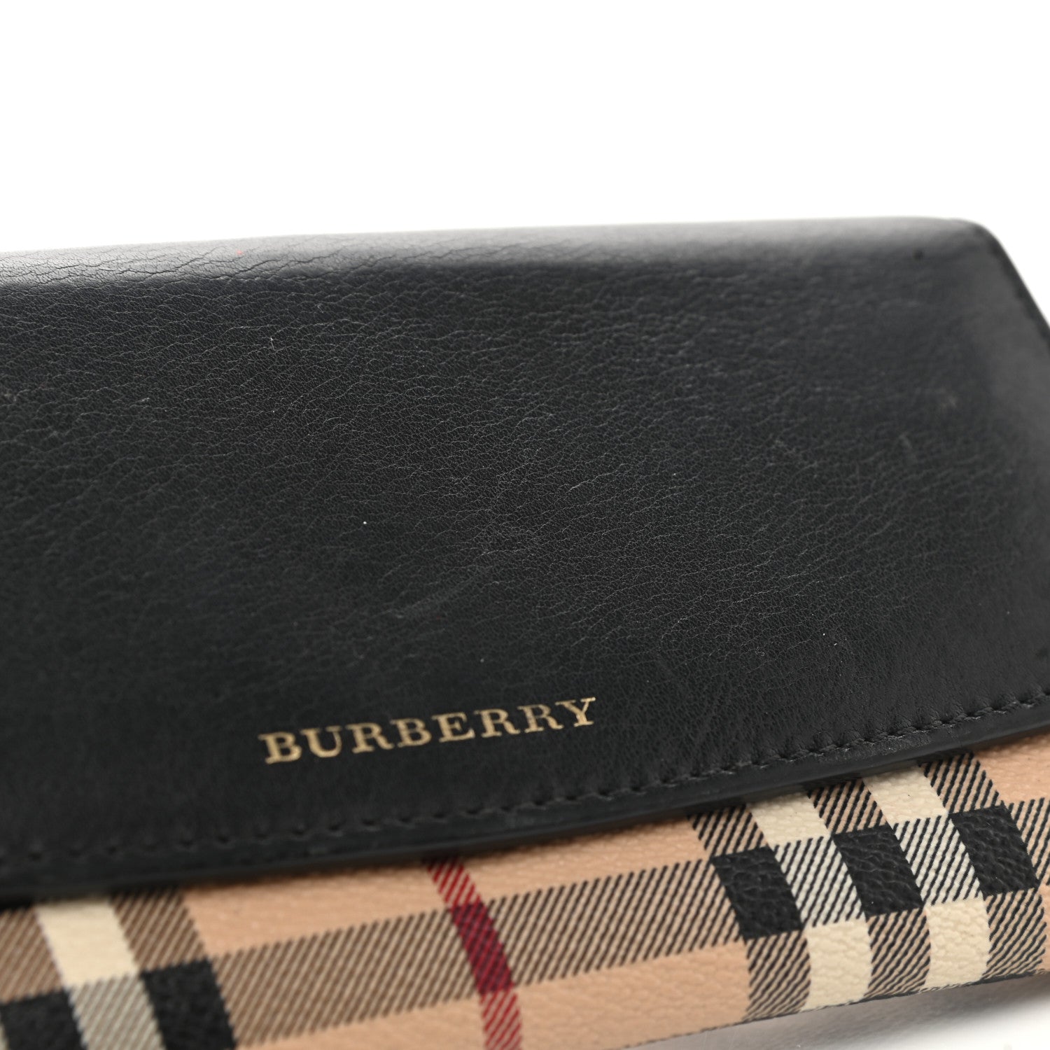 Burberry Calfskin Horseferry Check Porter Continental Wallet Black 7 of 9
