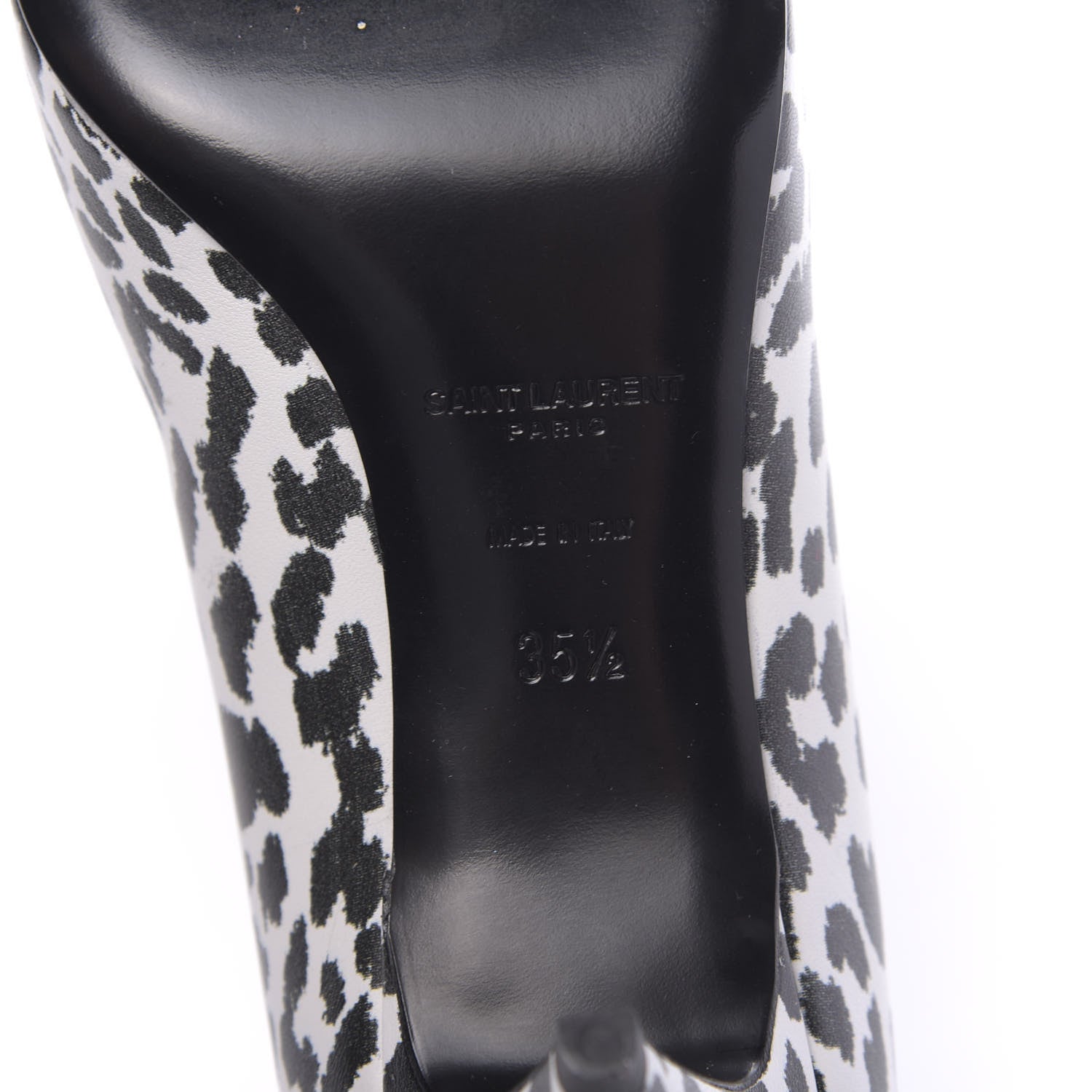 Saint Laurent Soft Calfskin Baby Cat Paris 50 Pumps 35.5 Bianco White Black 8 of 10