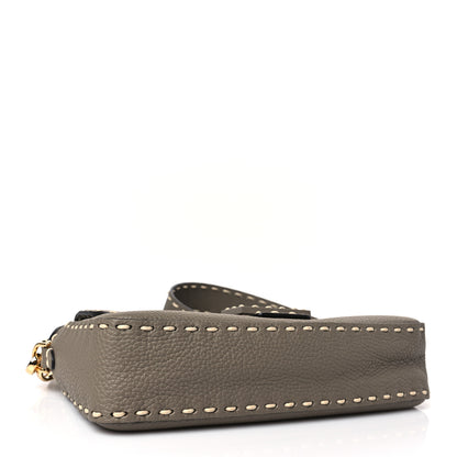 Fendi Vitello Stampa Granata Macro Stitchings Baguette Tartufo 4 of 9