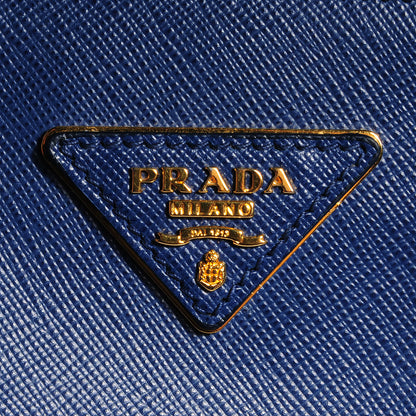 Prada Saffiano Lux Medium Double Zip Tote Bluette 6 of 13