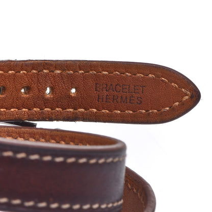 Hermes Stainless Steel Barenia 15mm Kelly II Double Tour Quartz Watch Fauve 7 of 8