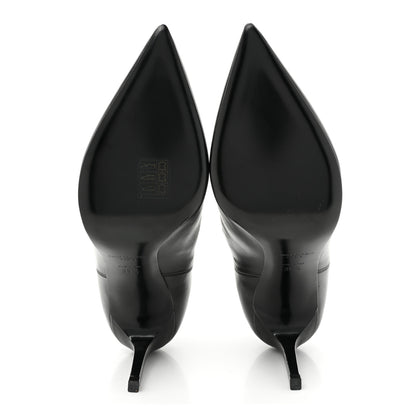 Saint Laurent Calfskin Classic Paris Ela 80 Ankle Boots 39.5 Black 5 of 12