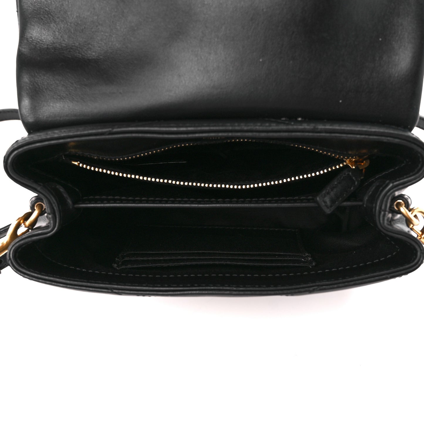 Calfskin Y Quilted Monogram Toy Loulou Crossbody Bag Black