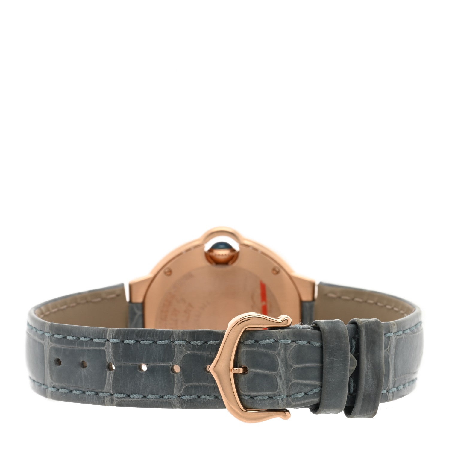 Cartier 18K Pink Gold Alligator Diamond Bezel 33mm Ballon Bleu De Cartier Automatic Watch 3 of 4