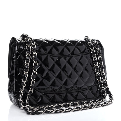 Chanel Patent Quilted Jumbo Double Flap Black 3 of 10