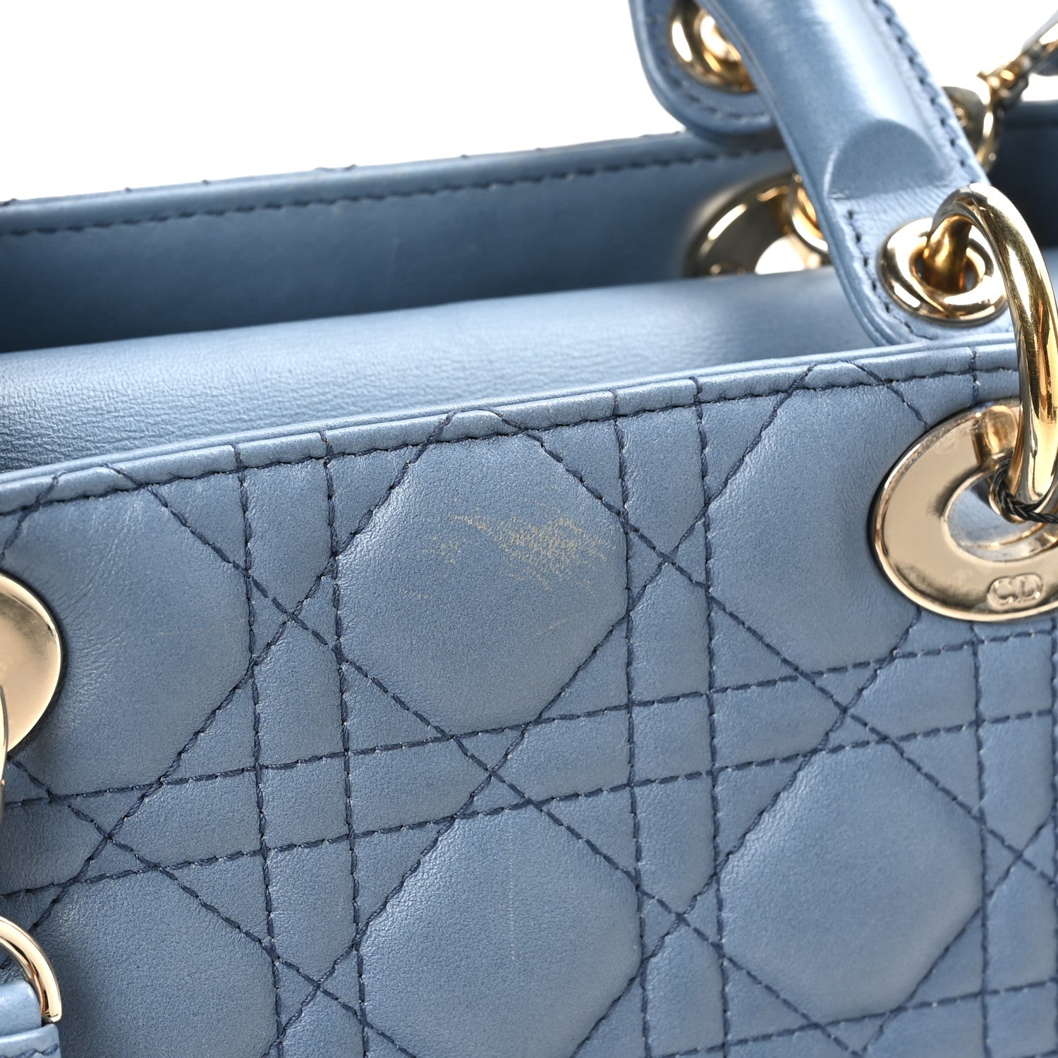 Christian Dior Lambskin Cannage Gradient Medium Lady Dior Blue 13 of 13