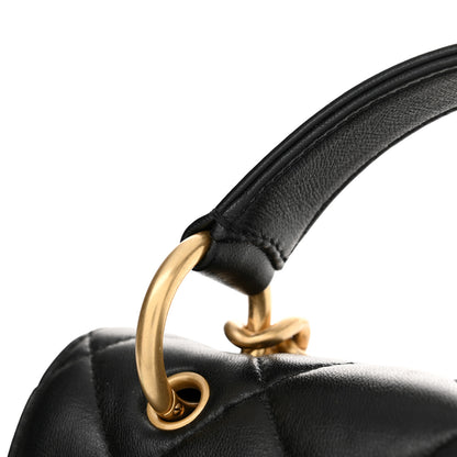 Chanel Lambskin Quilted Top Handle Flap Black 11 of 11