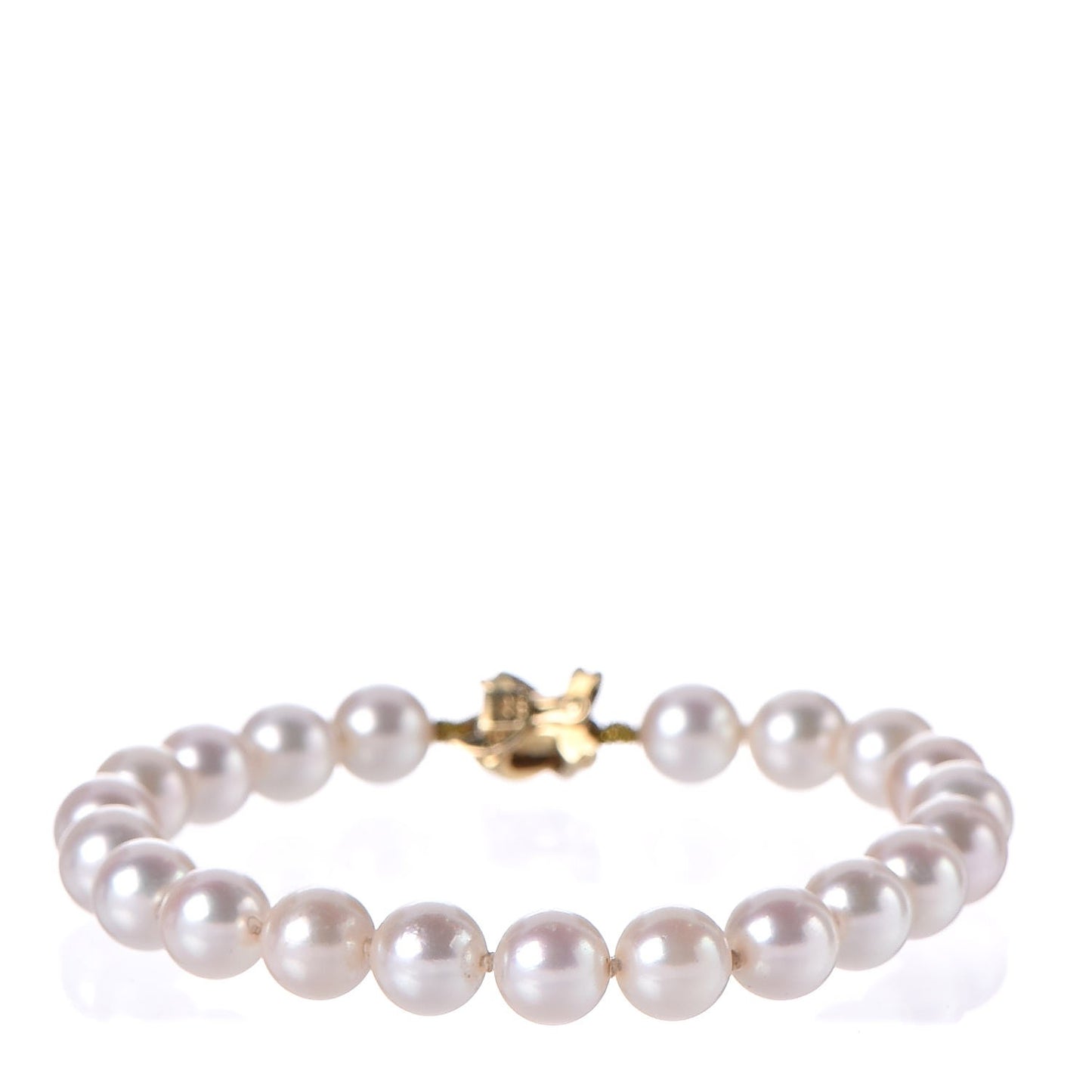 18K Yellow Gold 7mm Akoya Signature Pearls Bracelet