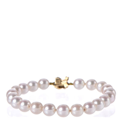 Tiffany 18K Yellow Gold 7mm Akoya Signature Pearls Bracelet 3 of 5