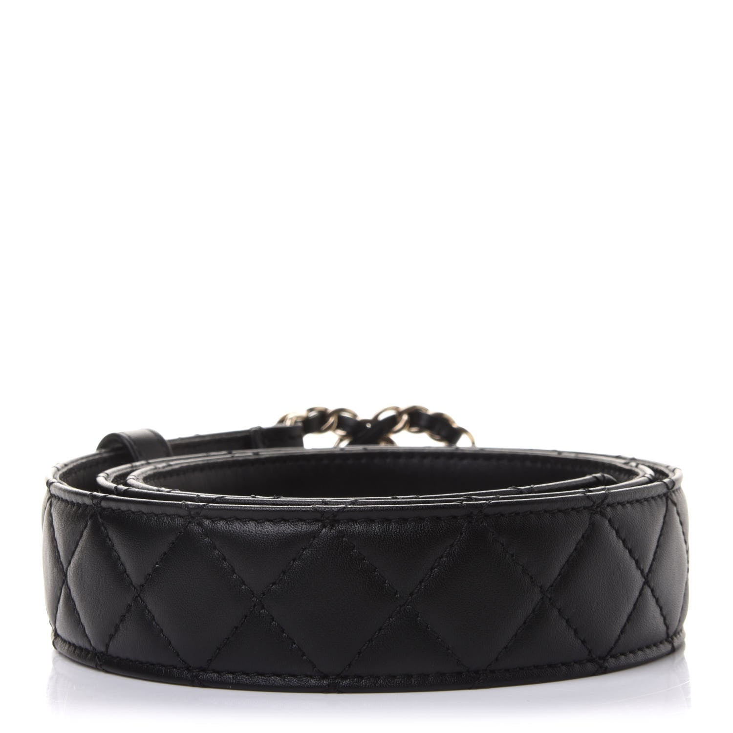 Chanel Calfskin Quilted CC Chain Belt 85 Black 2 of 8