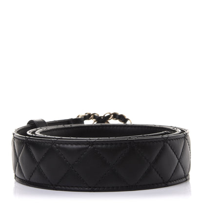 Chanel Calfskin Quilted CC Chain Belt 85 Black 2 of 8