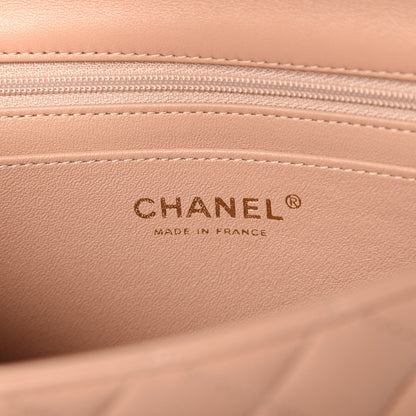 Chanel Lambskin Quilted Mini Top Handle Rectangular Flap Beige 8 of 11