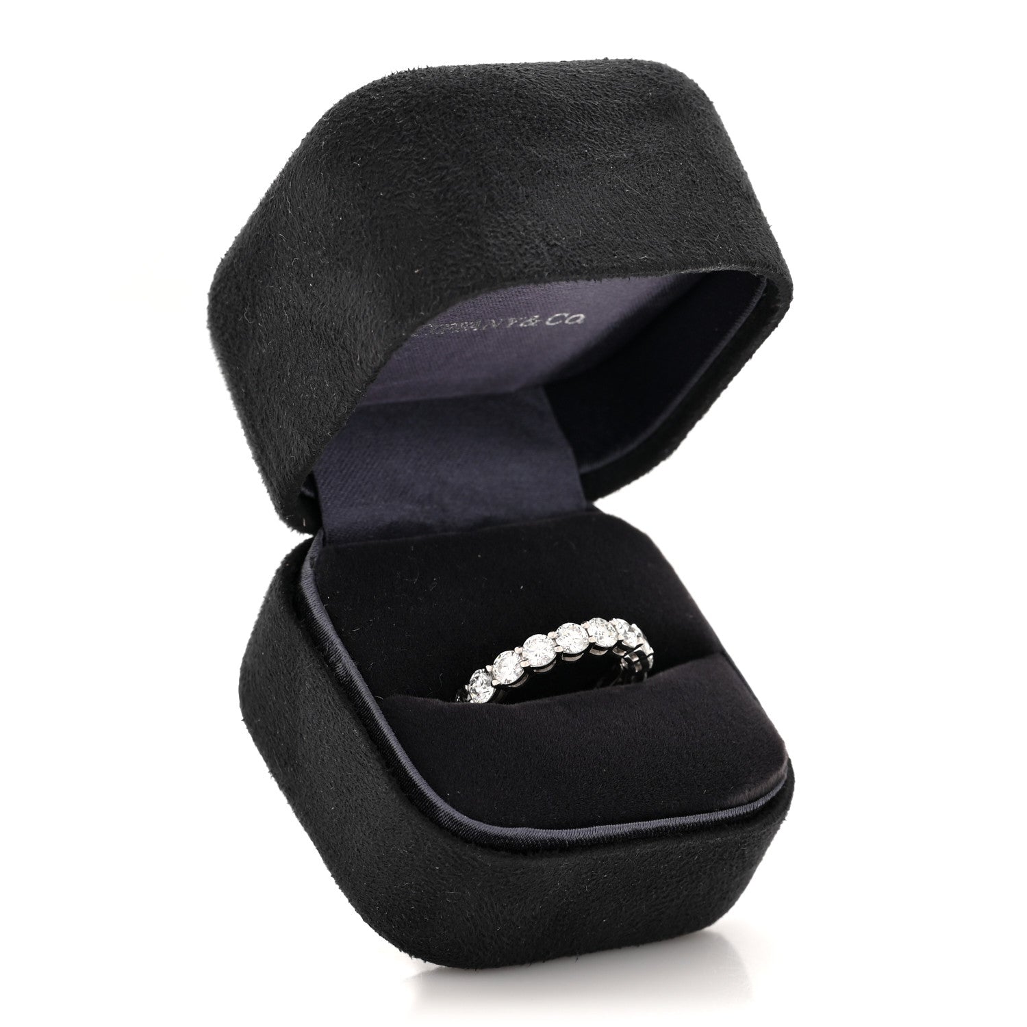 Tiffany Platinum Diamond 3.7mm Embrace Eternity Band Ring 51 5.75 5 of 5