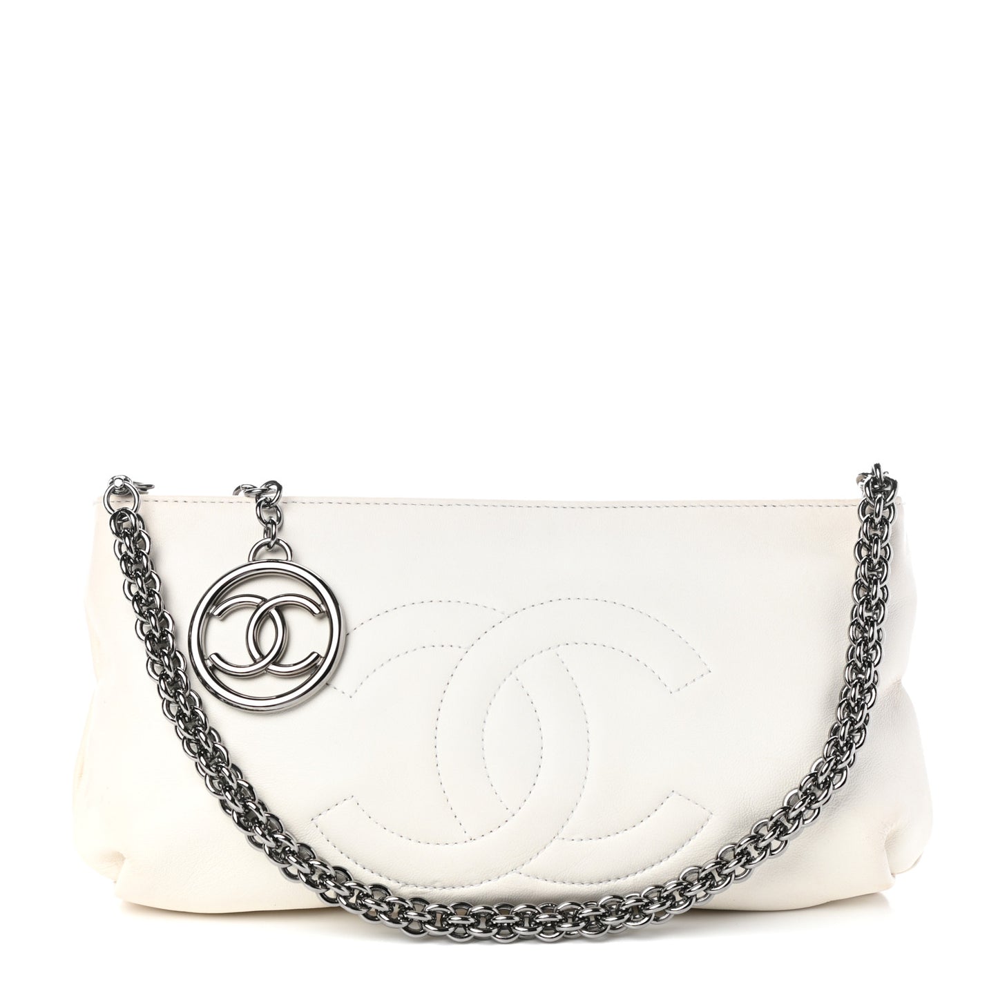 Lambskin Soft and Chain Pochette White