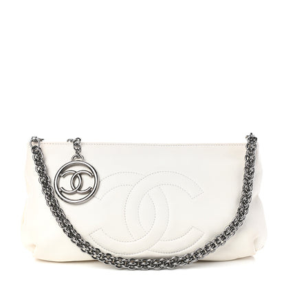 Chanel Lambskin Soft and Chain Pochette White 1 of 10