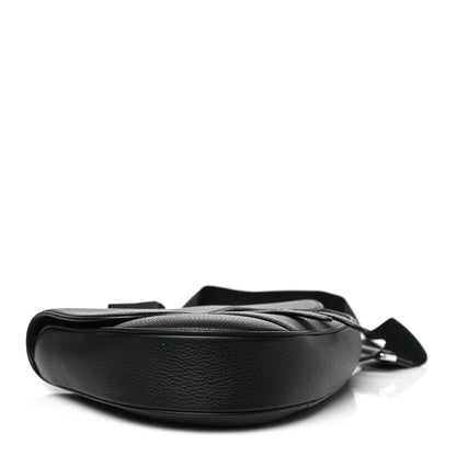 Christian Dior Grained Calfskin Mens Saddle Bag Black 4 of 10